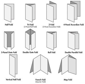 Folding samples leaflets-flyers